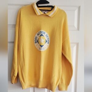 VINTAGE 80s Contempo Casuals BAD Yellow Sweater